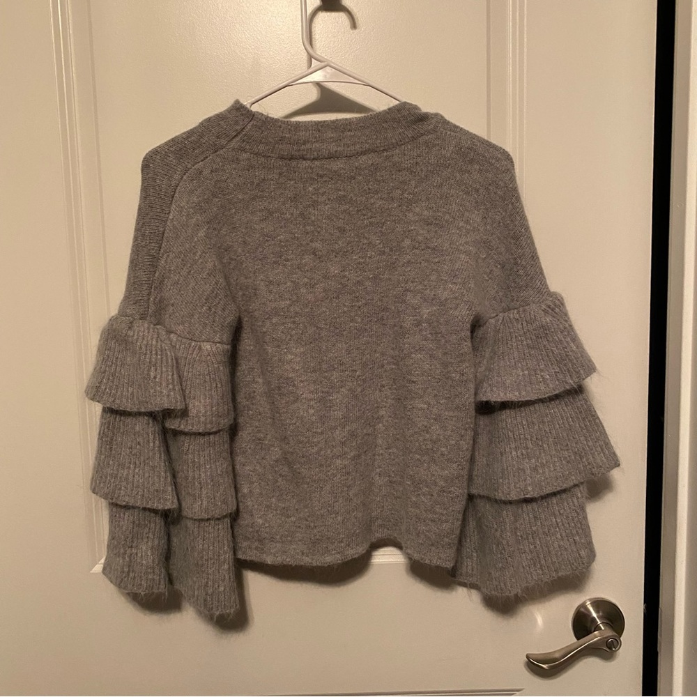 Endless Rose Solid Gray Fuzzy Ruffled Layered Lon… - image 6